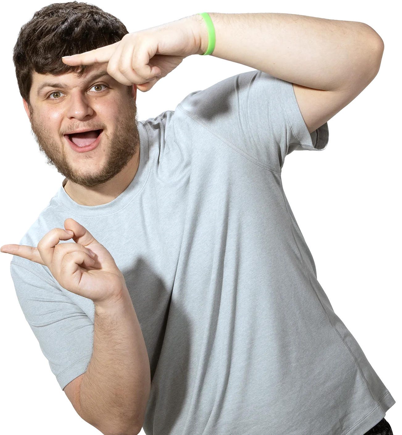 Brettski pointing at prizes